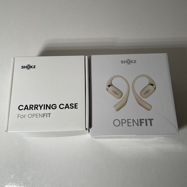 SHOKZ OPENFIT T910 ワイヤレスイヤホン ベージュ OpenFit用 ケース ブラック付き