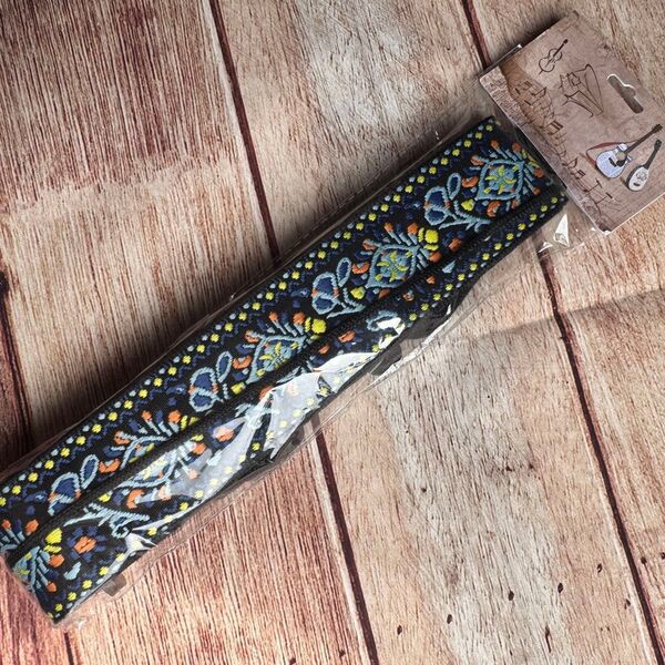 ギターストラップ ブルー 新品 長さ調整可能 刺繍 軽量 エスニック 個性的 ベース サックス オシャレ アクセサリー
