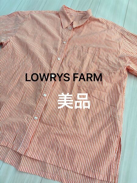 レディース トップス半袖 ストライプ シャツ LOWRYSFARM オレンジ