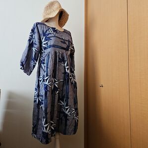 【一点物】浴衣リメイク ロングワンピース 着物リメイク