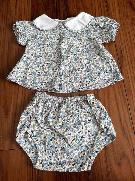 花柄シャツ 襟付き セットアップ 女の子 上下セット ベビー服