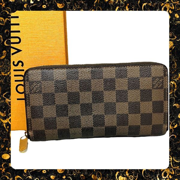 ルイヴィトン LOUIS VUITTON ジッピーウォレット 長財布 ダミエ エベヌ ラウンドジップ シリアル番号有 N60015