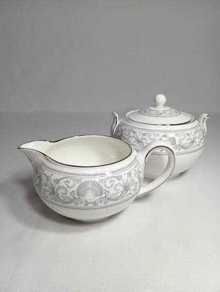 ウェッジウッド ドルフィン ホワイト シュガーポット クリーマー セット WEDGWOOD ポット