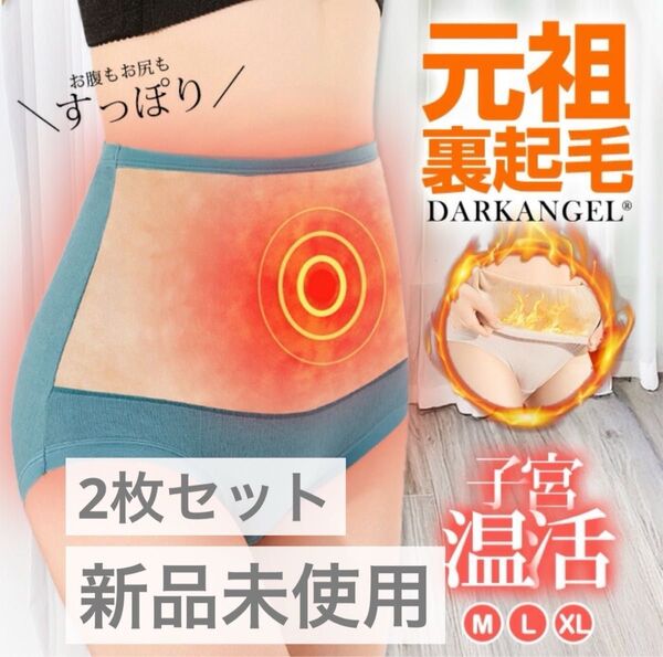 【新品未使用】M 2枚セット 腹巻パンツ 裏起毛ショーツ お腹お尻すっぽりショーツ ブラウン レッド ショーツ パンツ