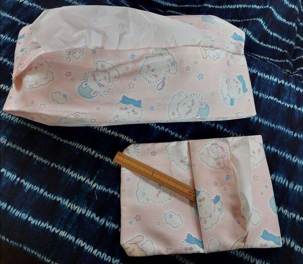 ちいかわハンドメイド ティッシュケース2個セット ピンク
