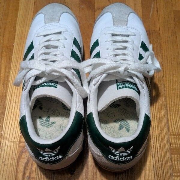 洗濯メンテ済)99年製 20世紀のadidas カントリー 白緑 23.5cm