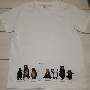クマのイラストTシャツ ホワイト 白T