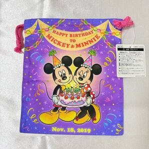 【★希少 新品タグ付き】ミッキー&ミニー 巾着袋 バースデーグッズ