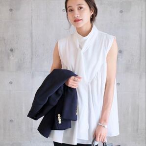 em. エムドット Back Ribbon Shirt バックリボンシャツ