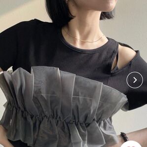 ap retro オーガンジーフリルビスチェ