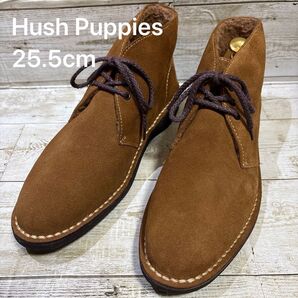 Hush Puppies OTSUKA ハッシュパピー オーツカ 大塚製靴 25.5cm ボア付チャッカブーツ ブラウン スエード