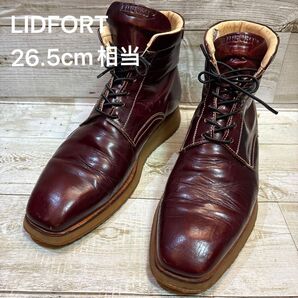 LIDFORT リドフォルト 26.5cm(サイズ表記なし)ダークブラウン バーガンディ イタリア製 ガラスレザー