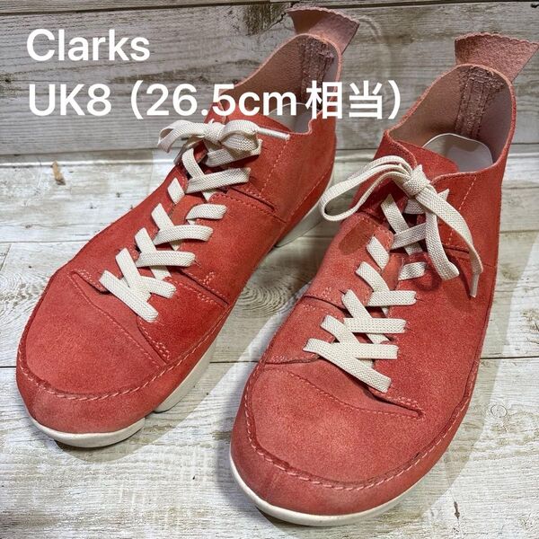 Clarks クラークス サイズUK8(26.5cm相当)ピンク スエード Vibramソール