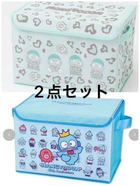ハンギョドン 40周年 フタ付き 収納ボックス 収納ケース 2点 サンリオ ヒョウ柄