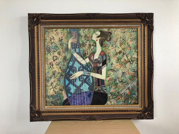 絵画 女性と楽器 インテリア アート 壁掛け