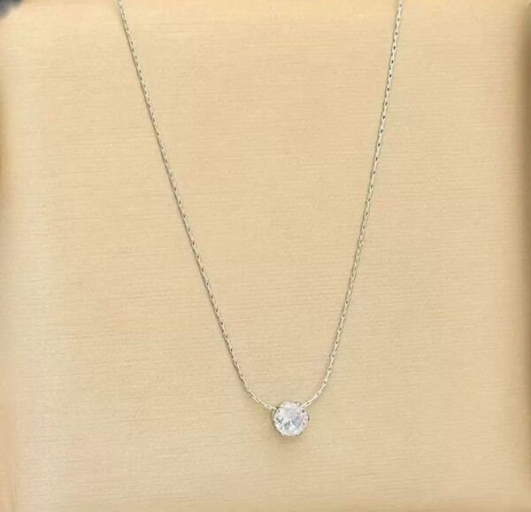 レディース ネックレス 一粒石 サージカルステンレス 繊細チェーン シルバー ゴールド アクセサリー プレゼント ギフト