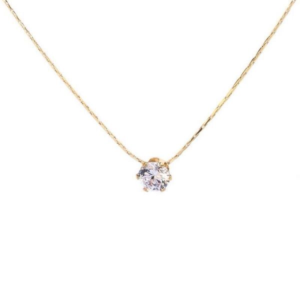 レディース ネックレス 一粒石 サージカルステンレス 繊細チェーン シルバー ゴールド アクセサリー プレゼント ギフト