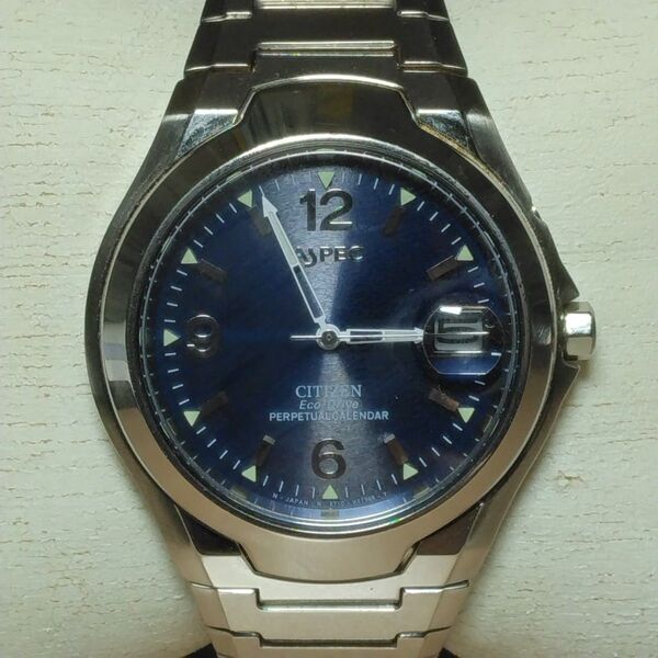 【不動ジャンク品】CITIZEN シチズン アスペック パーペチュアルカレンダー エコドライブ腕時計 E710-H23672
