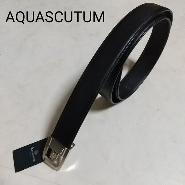 美品 AQUASCUTUM アクアスキュータム ベルト カーフレザー 牛革 ビジネス