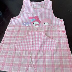 マイメロディ エプロン ピンク チェック