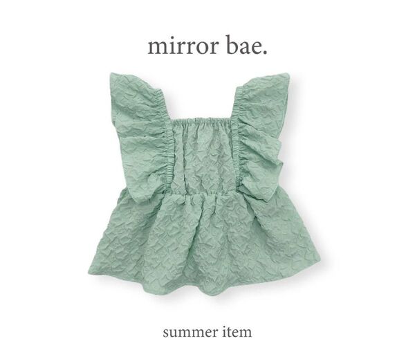 ミラーベイ mirror bae バースデイ チュニック ミントグリーン フリル ブラウス ノースリーブ