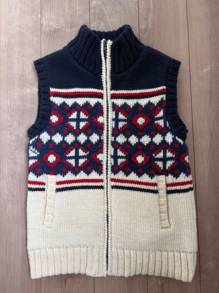 H.R.MARKET ノルディック柄ジップアップベスト