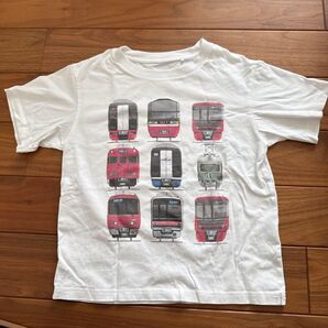 【未着用】電車 Tシャツ 120サイズ ホワイト系 名古屋鉄道 名鉄 ミュースカイ