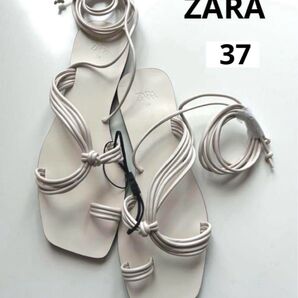 ZARA レースアップトングサンダル新品未使用