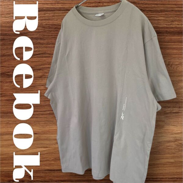 Reebok リーボック Tシャツ トップス 半袖 プリントTシャツ メンズ 3L XO アイボリー コットン