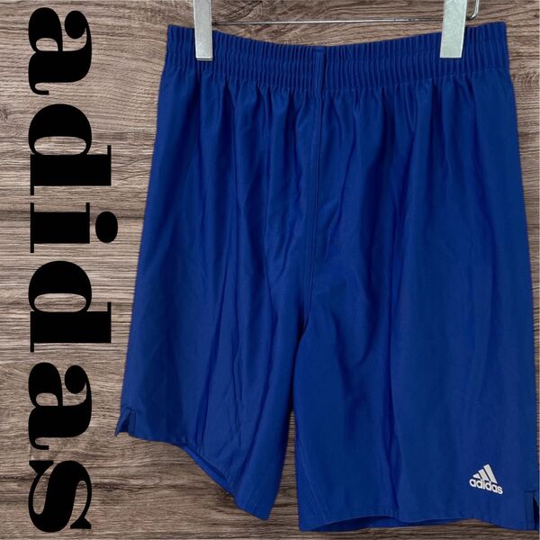 adidas アディダス ハーフパンツ ショートパンツ バスパン パンツ ボトムス ズボン スポーツウェア メンズ M ブルー