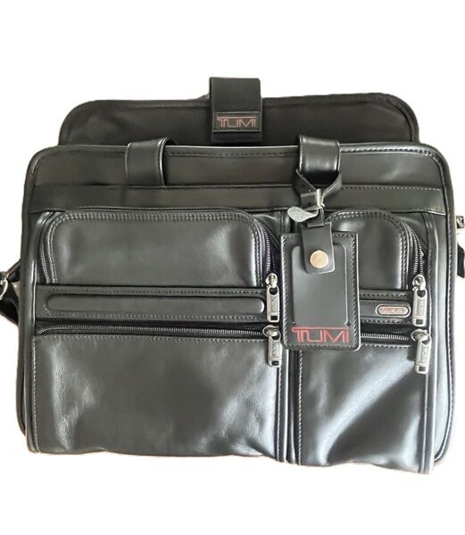 【レア美品】TUMI トゥミ 96141D4(廃番)フルグレーン・ナパレザー ミディアム・エキスパンダブル PCバッグ・ポーチ付き