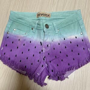 REVERSE スイカ模様 グラデーションショートパンツ XS