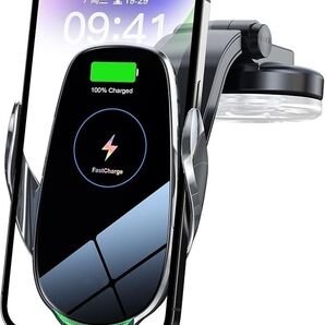 ワイヤレスカーチャージャー 高速ワイヤレス充電器 iPhone Galaxy