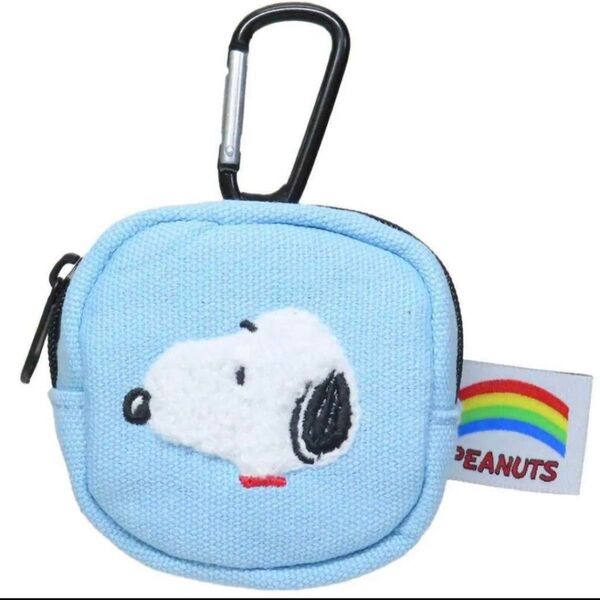 【PEANUTS】スヌーピー カラビナミニポーチ ライトブルー NiziU