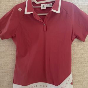 DESCENTE GOLF レディースゴルフウェア 半袖ポロシャツ ピンク