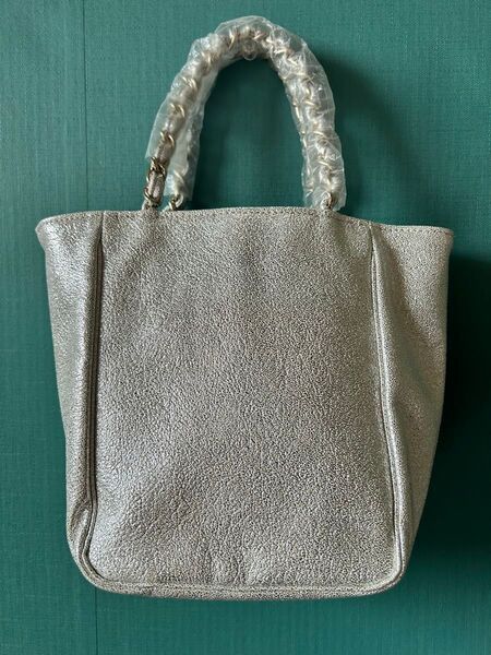 未使用 メタリック シルバー ミニトートバッグ apple mint sugar