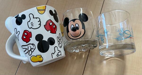 ディズニー ミッキー コップ ガラス マグ 海外 クリア 透明 陶器 グラス キャラクター disney mickey walt