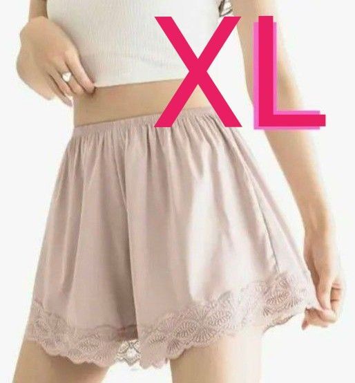 ペチパンツ レディース 見せパン レース ピンク XL