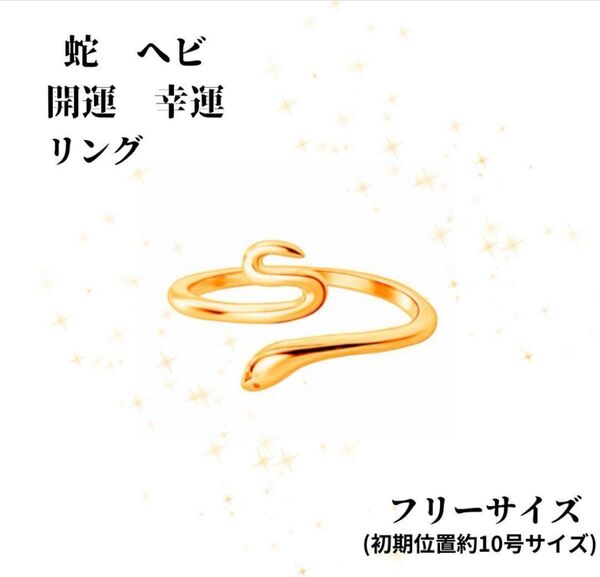 蛇 ヘビ リング ゴールド 指輪 スネーク 幸運 開運 干支 シンプル