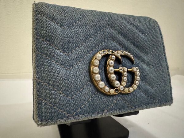 GUCCI 二つ折り マーモント デニム