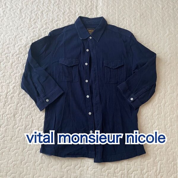 vital monsieur nicole 七分袖 メンズ シャツ M
