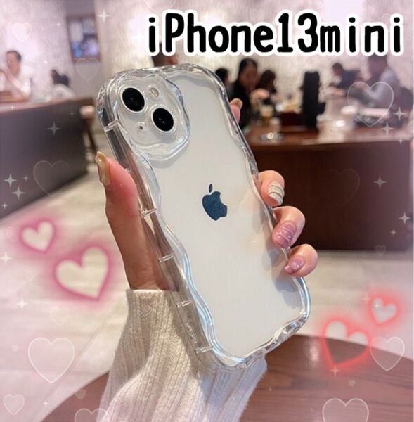 iPhone13mini iPhoneケース ウェーブ スマホケース 透明クリア