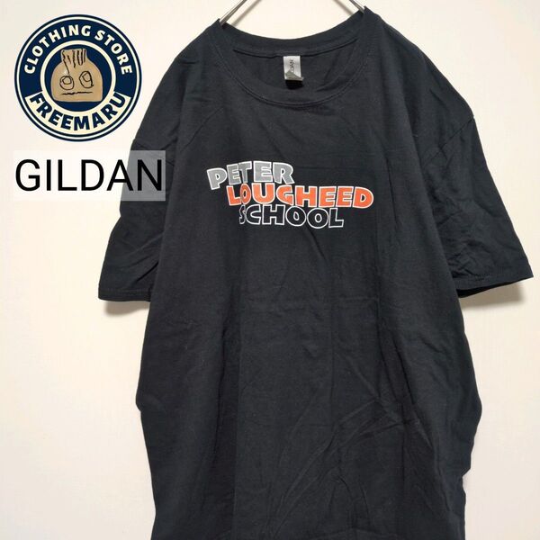 ギルダン Tシャツ 半袖 プリント カレッジ系 黒 XL USA古着