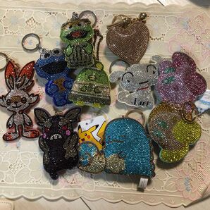 ラインストーンキーホルダー まとめ売りお買い得9点セット