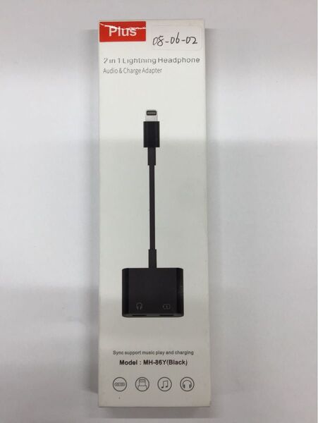 【2in1】Lightningイヤホン変換アダプター iPhone充電&音楽同時対応 ブラック MH-86Y