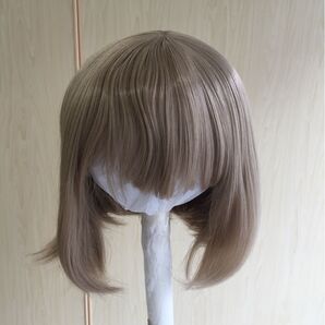 ウィッグ ショートボブ 明るめブラウン 前髪あり 約25cm(耐熱)