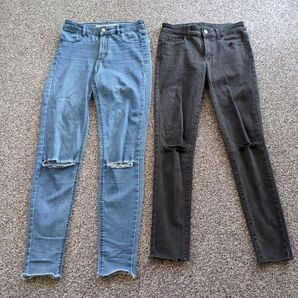 ZARA UNIQLO ジーンズ ストレッチ デニム ダメージ スキニー