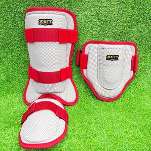 【限定カラー】ゼット エルボーガード フットガード セット販売 BLL384C BLL324C グレー×レッド プロステイタス