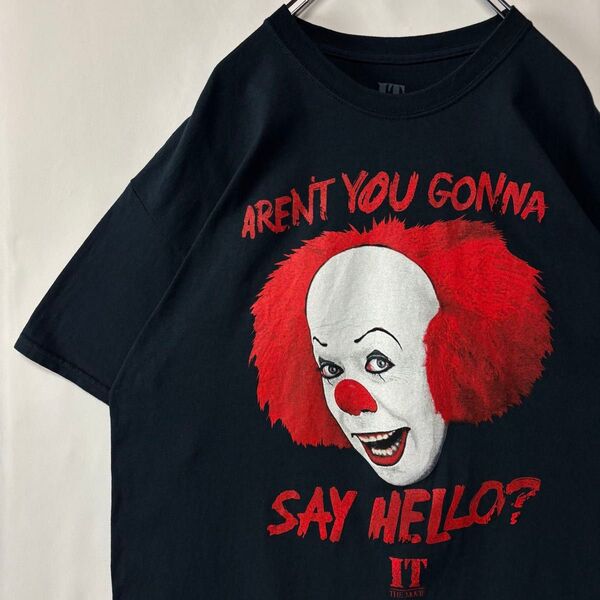 IT ペニーワイズ Tシャツ ムービーT ホラー XLサイズ ブラック 古着