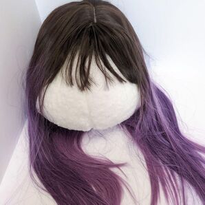 コスプレウィッグ 紫色 グラデーションの長いストレート 65cm ウィッグ かつら ロング